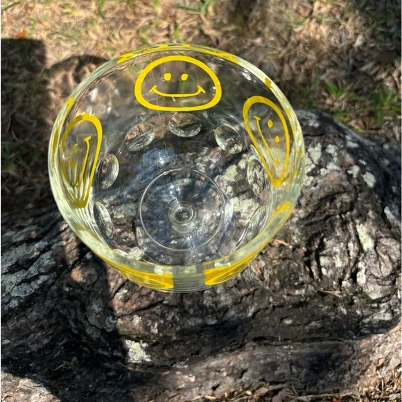 Vintage Smiley Face Goblet Beer Glass Excellent Condition 70s - Picture 3 of 8